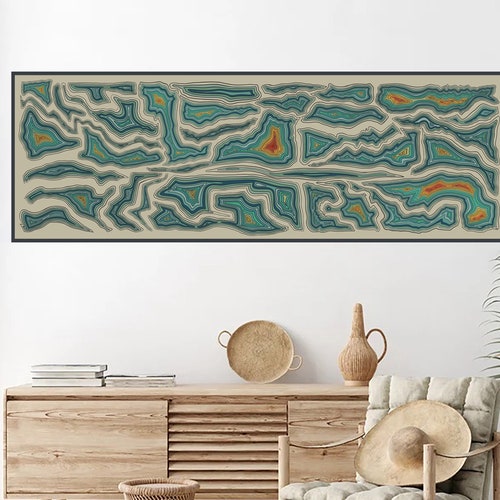 Long Horizontal Wall Art Wide Art Print Original Art Etsy