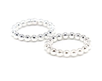 Sterling Silver Beaded Body Jewelry Ring • Non Adjustable • Custom Sizes • Handmade