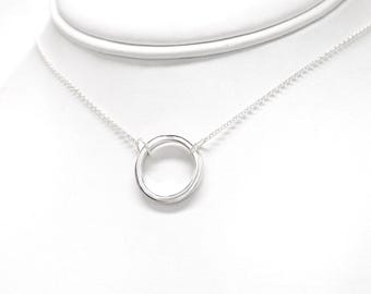 Schlichte O-Ring Anhänger Halskette | Minimalist Kreis Kettenschmuck
