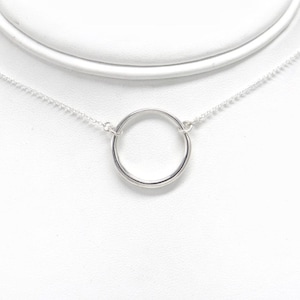 Collana con colletto da giorno in argento sterling con anello a O – Delicata catena Rolo, gioielli D/s