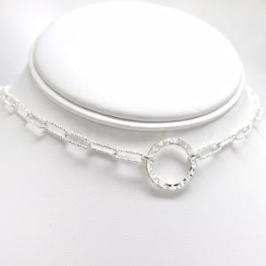 Hammered Sterling Silver O-Ring Necklace: Handmade Sub Day Collar