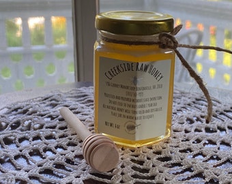 6 oz Raw Honey in glass jar (Virginia)