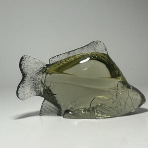 Kosta Boda Sweden Glass Art Figurine by Paul Hoff for WWF Carp Fish. Signed. With Certificate