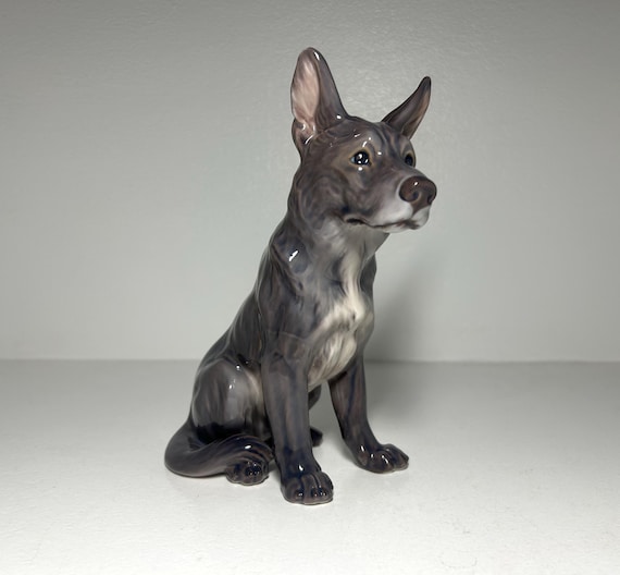 Demain】ITALY製 狆 チン スパニエル 犬 陶器 置物 サイン有り Dahl