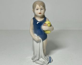 Royal Copenhagen Figurine: Else Girl with Duck, Denmark #678