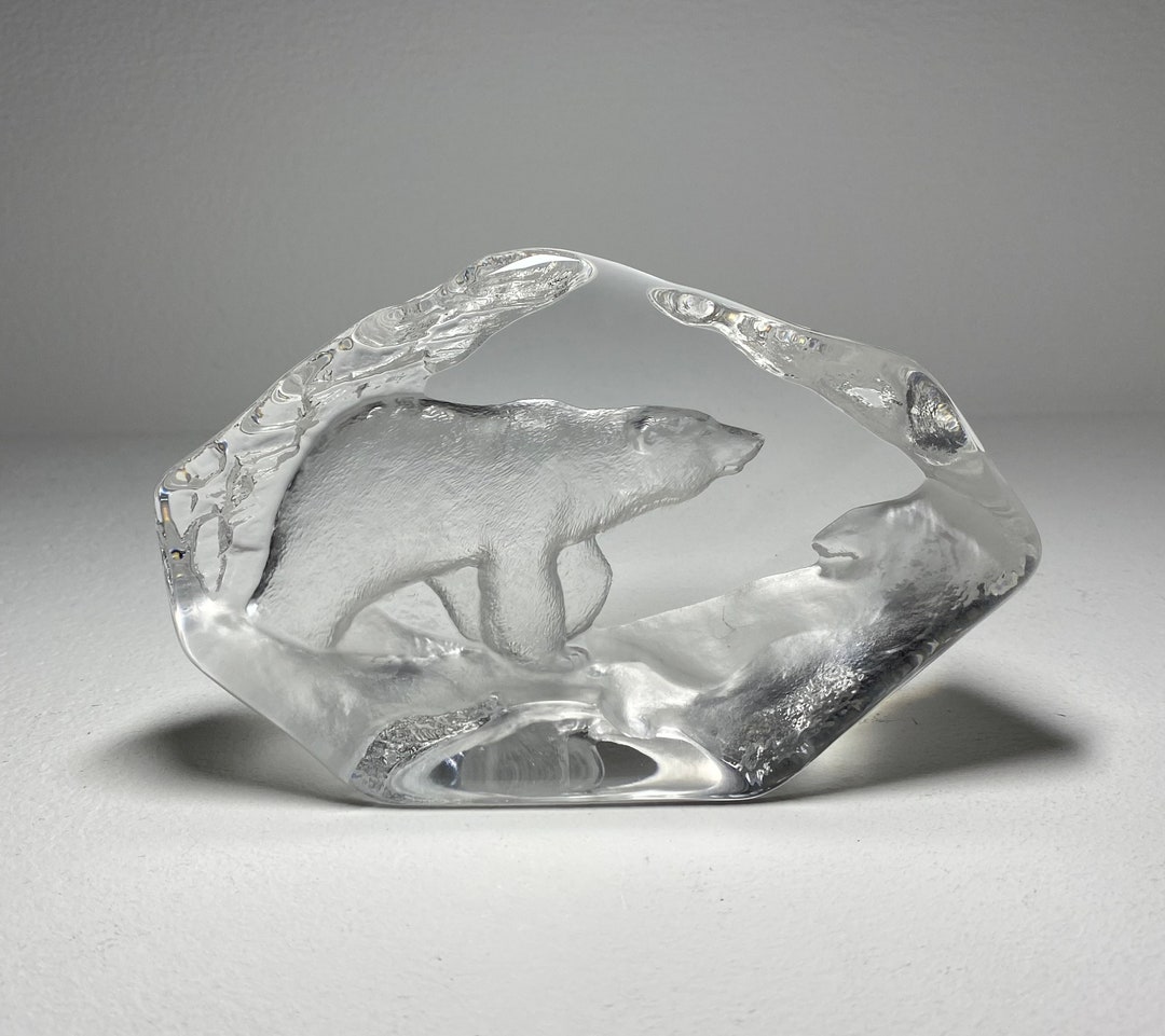 Mats Jonasson Crystal Bear Sweden Sculpture Crystal Etsy