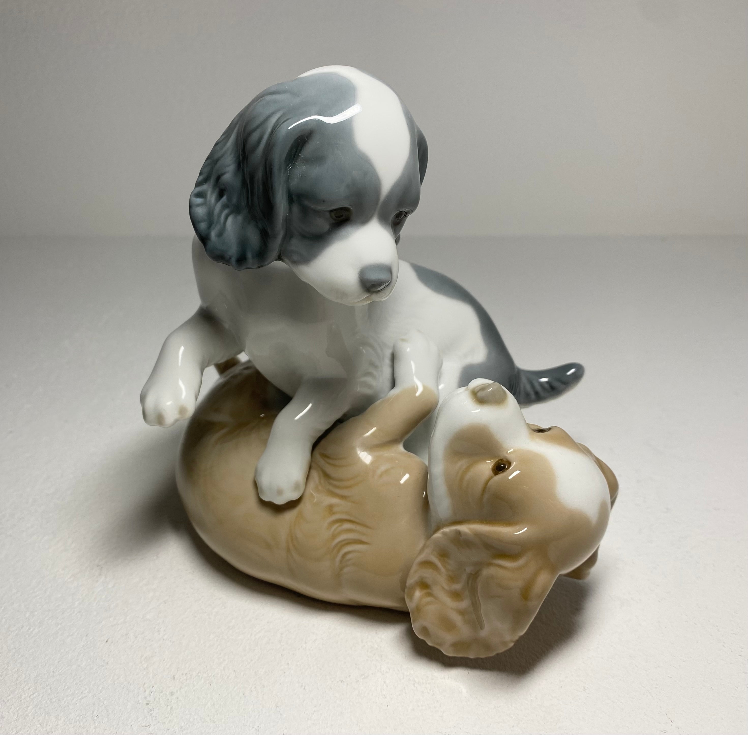 Vintage Lladro Nao Two Pups Porcelain Figurine, Porcelain