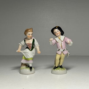 Set of Two Sitzendorf Antique Porcelain Small Figurines