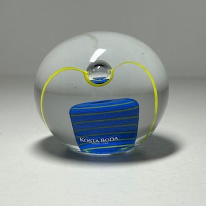 Rare Kosta Boda Bertil Vallien Art Glass Paperweight, Bertil Vallien Kosta Boda Art Glass Sculpture, Signed and Numbered