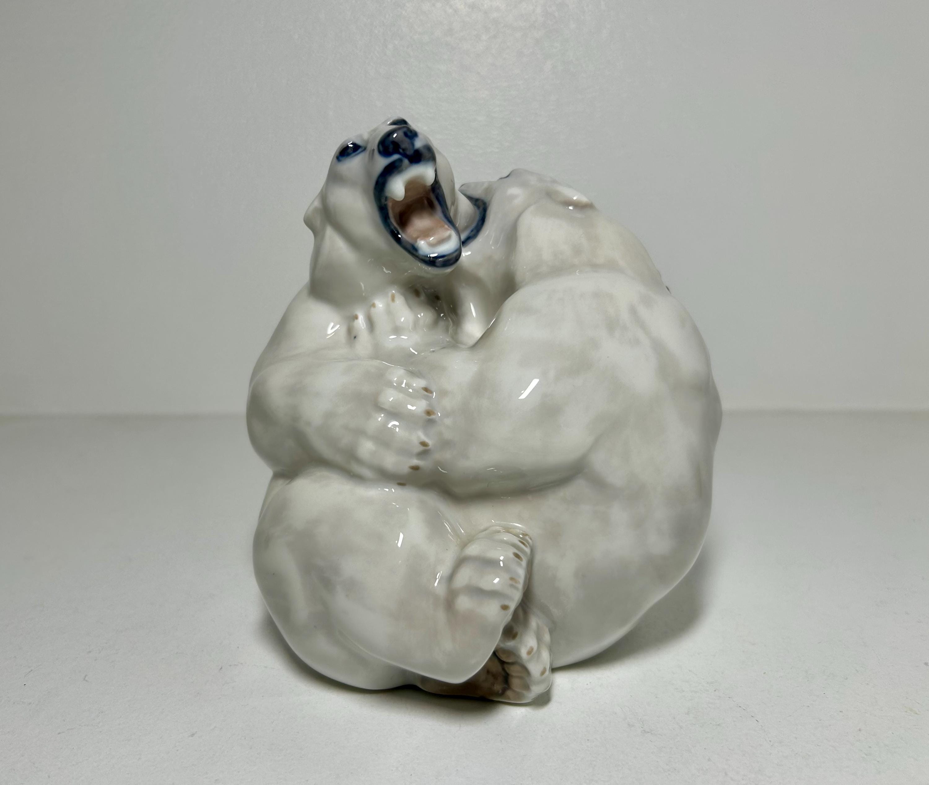 RC Royal Copenhagen Figurine of Polar Bears #2317 Designed by Knud