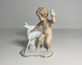 Wallendorf Porcelain Figurine Boy with Deer