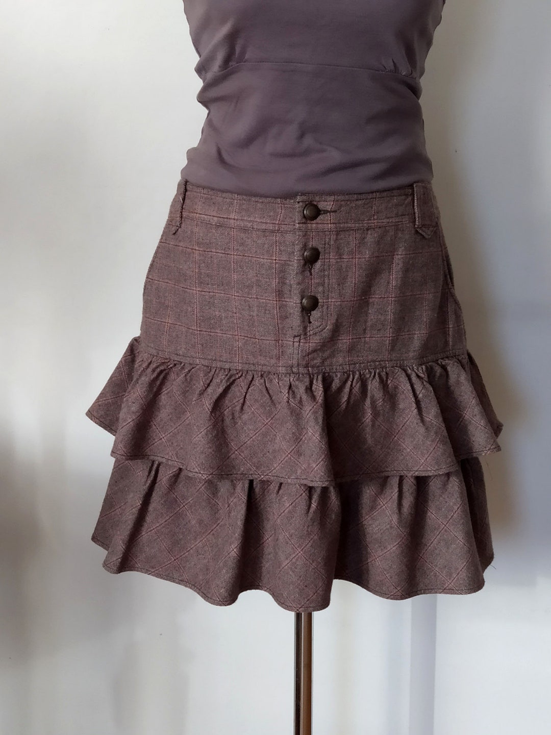 Women's Brown Skater Skirt - Flowy High Waisted with UPF 50+ & Recycled Fabric main image 1