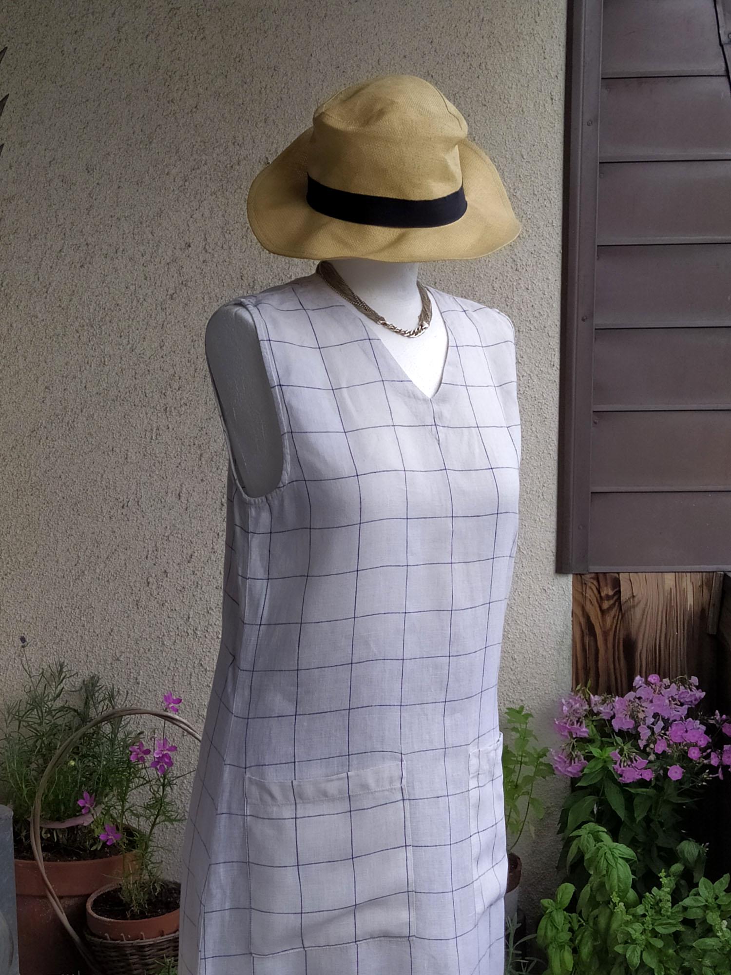 kiko linen dresses Kiko 100% Linen Dress SM White Sleeveless Button Midi Coastal Lagenlook