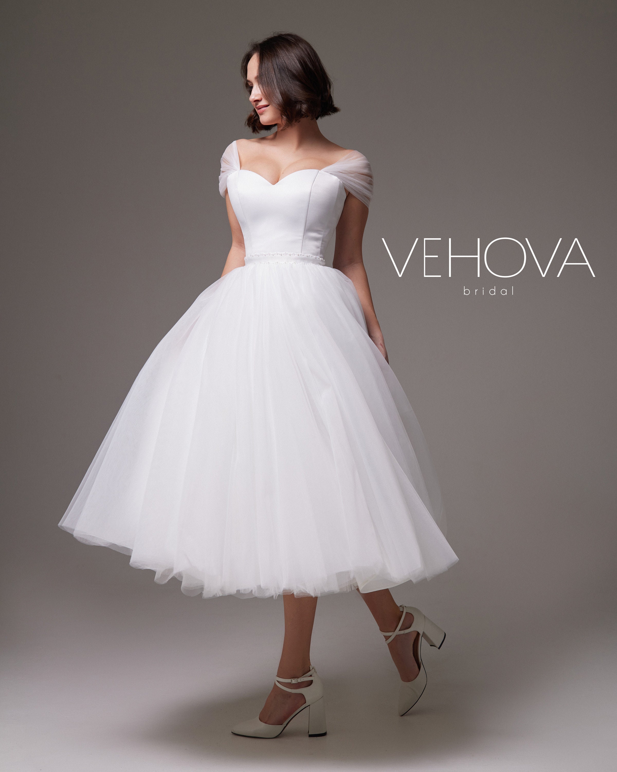 Tea Length Wedding Dress Plus Size