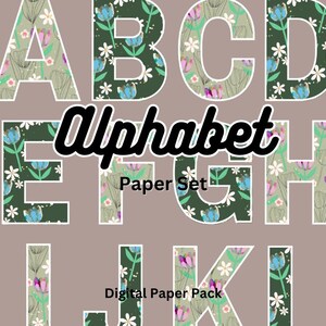Téléchargez l&#39;alphabet floral numérique imprimable éphémères de l&#39;artiste Bundle vintage Scrapbooking Junk Journal Collage de journalisation Kit d&#39;impressions, de papiers et d&#39;étiquettes