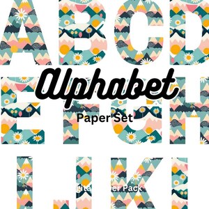Druckbares digitales Floral Alphabet Künstler Ephemera Bundle Vintage Scrapbook Junk Journal Collage Journaling Prints Papiere Tags Kit