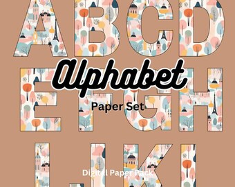 Paquete de papel digital con el alfabeto de la ciudad, efímera vintage (descarga digital)
