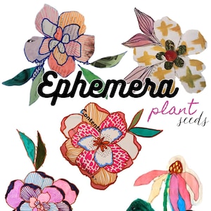 Digital Floral Ephemera Printable/Art Print/Collage Paper - Mixed Media Flower Fussy Cuts
