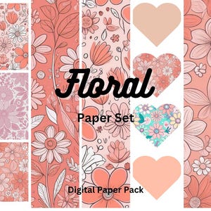 Digital Doodle Flowers Pattern Printable/Art Print/Collage Paper - Floral and Collage Digital Papers Ephemera