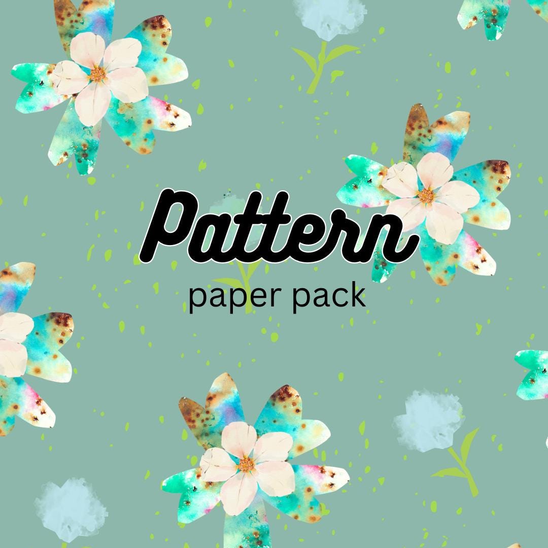 Digital Floral Patterned Printable Scrapbook Paper/art Print/collage ...