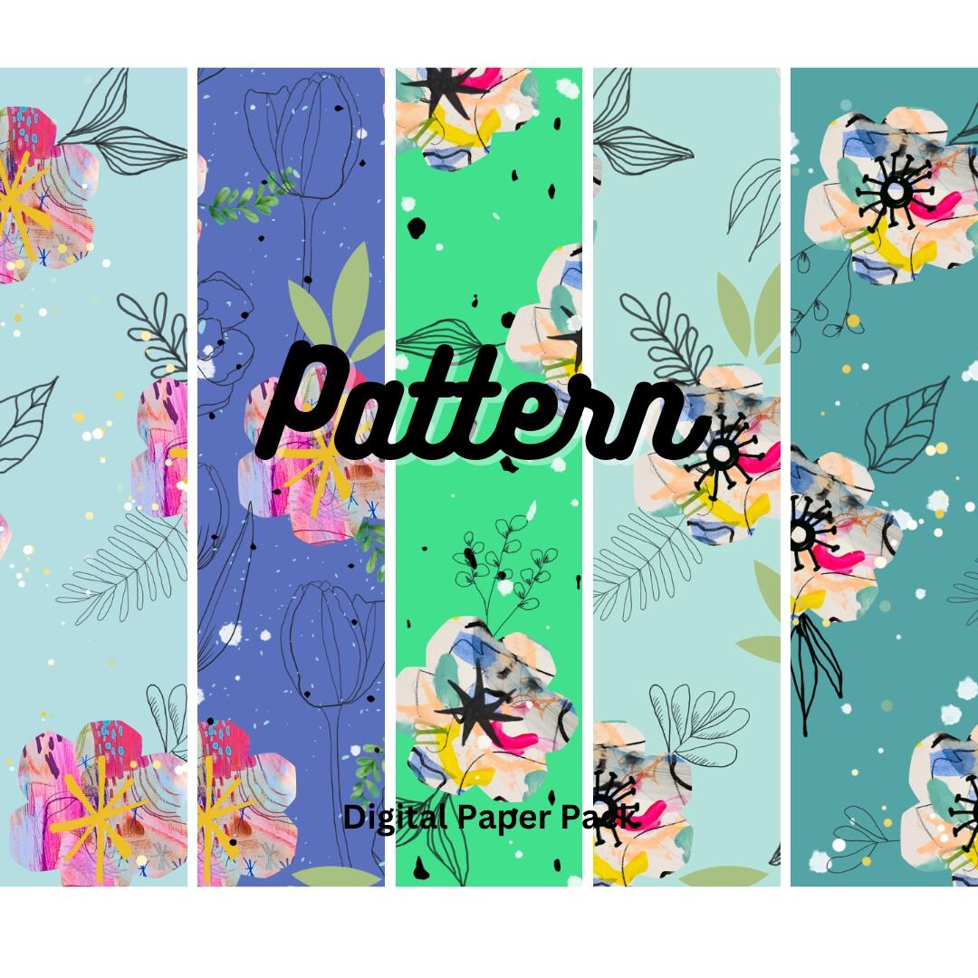 Digital Floral Pattern Printable Scrapbook Paper/art Print/collage ...
