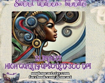 Elegant Swirl Ladies Art Collection – Perfect for DIY & Creative Digital Projects