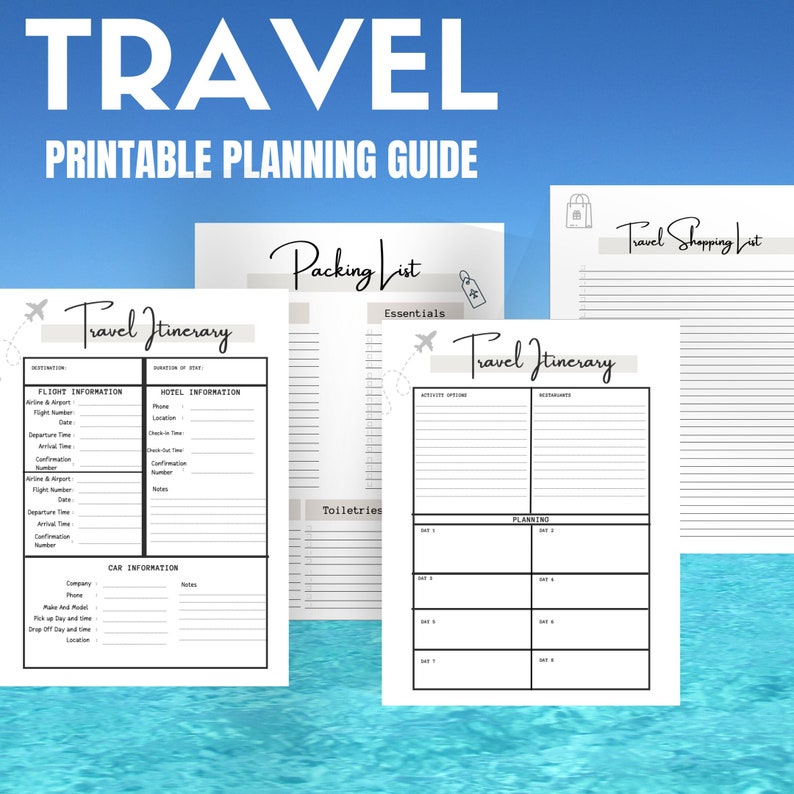 Printable Travel Planning Guide 5 Pages PDF Etsy