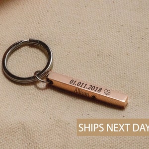 3D Bar Keychain | Gift For Him | Morse Code Keyring, Secret Message Keychain, Personalized Gift for Her Him Women Men Boyfriend Girlfriend,