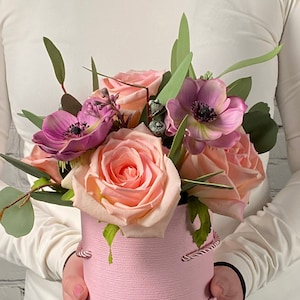 Real Touch Realistic Flowers Arrangement in a Box, Luxury Artificial Flower, Gift for Her, Birthday Gift, Flower Home decor, Bridal Showers