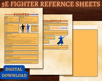 D&amp;D 5e Barbarian Class Reference Sheet Dungeons and Dragons Fifth ...