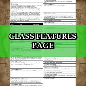 Printable Dnd 5e Barbarian Class Character Sheet Fifth Edition D&amp;D - Etsy