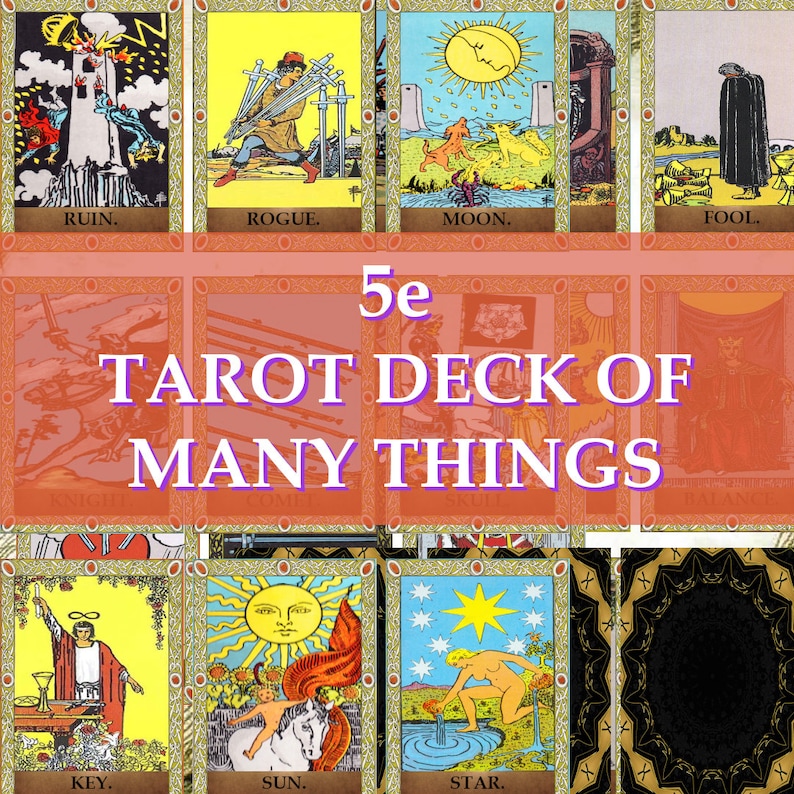 Dungeons & Dragons Deck of Many Things Tarot Card Edition DND 5e Fifth