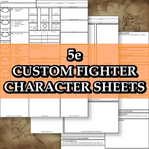 Printable Dnd 5e Fighter Class Character Sheet Fifth Edition D&amp;D - Etsy