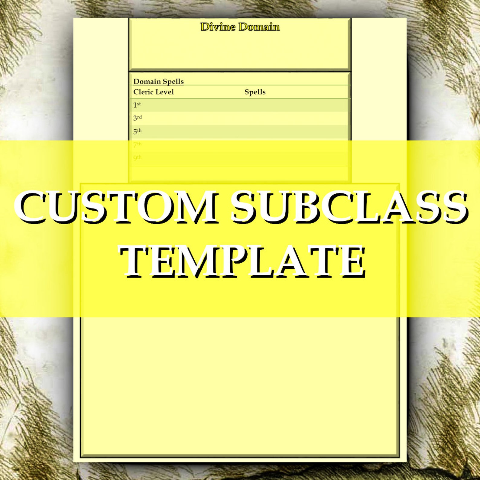 Dnd 5e cleric class reference sheet dungeons and dragons fifth edition