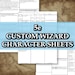 Printable Dnd 5e Wizard Class Character Sheet Fifth Edition D&D - Etsy