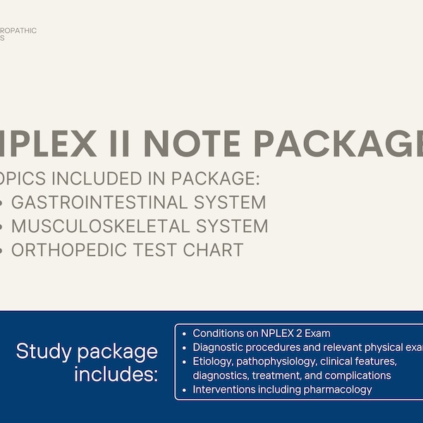 NPLEX Naturopathic Licensing Exam Study Resource- NPLEX II Gastrointestinal and Musculoskeletal Note Package