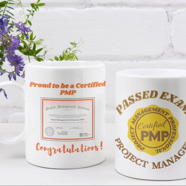 Custom Congratulations Mug for Passing the PMP Exam, Gift, Project Management Professional
