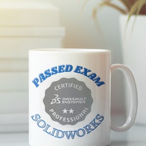 Benutzerdefinierter Gratulationsbecher für die Bestandene Solidworks CSWP Prüfung, Geschenk, zertifizierter Solidworks Professional