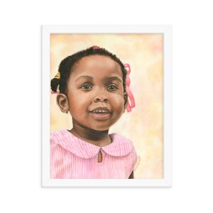 Framed Art Print of Oil Portrait Painting - &quot;A Glimpse of Hope&quot;