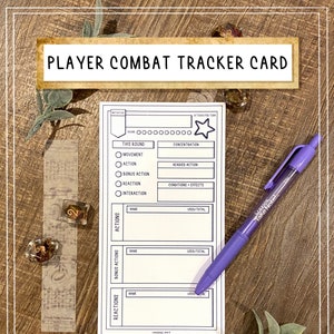 Cartão de combate ilustrado em branco do PDF Player para Dungeons and Dragons 5ª edição