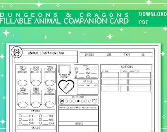 Blank Illustrated PDF Item Cards for Dungeons and Dragons 5th Edition ...