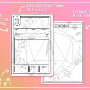 Blank Illustrated PDF Item Cards for Dungeons and Dragons 5th Edition ...