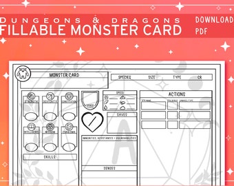 Blank Illustrated PDF Item Cards for Dungeons and Dragons 5th Edition ...