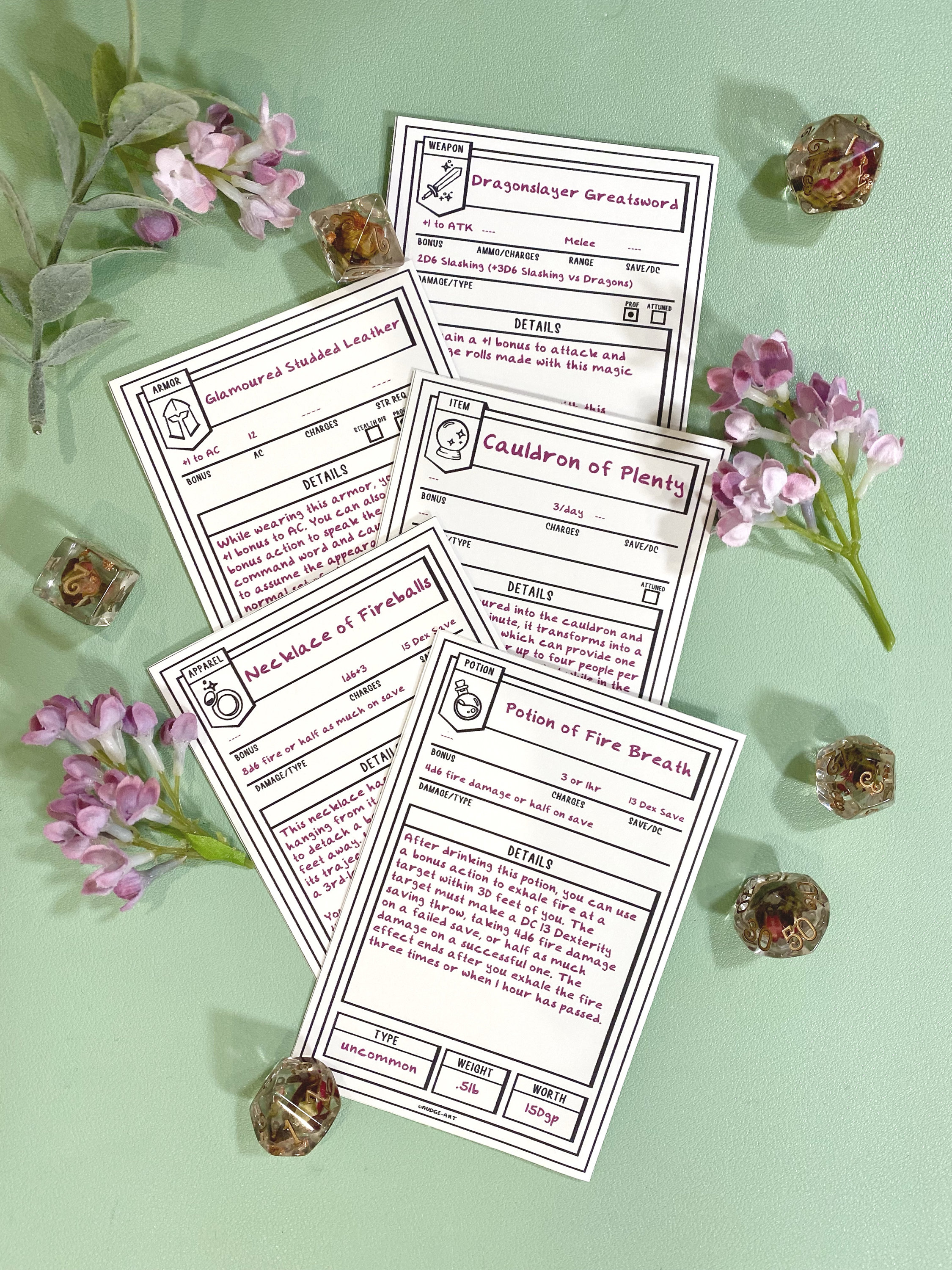 Blank Illustrated PDF Item Cards for Dungeons and Dragons 5th - Etsy