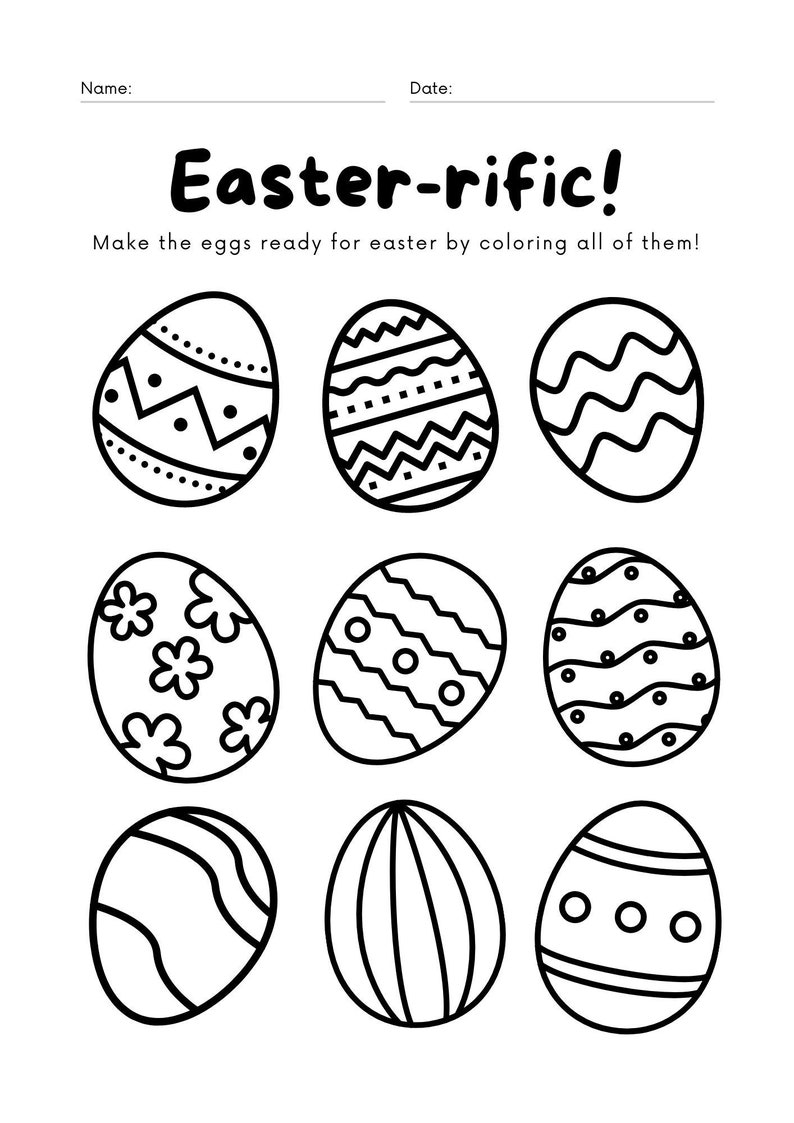 Easter Egg Colouring Fun - Etsy