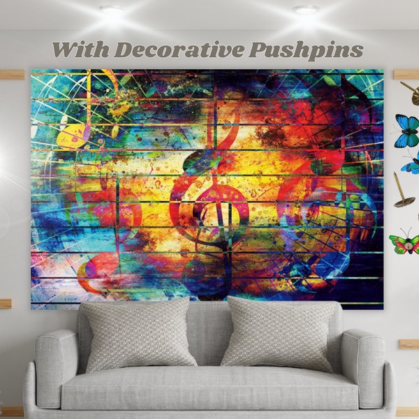 Music Lovers Tapestry Wall hanging Home Decor Wall Backdrop Accent Large Background Boys Girls Dorm Room Decoration Canvas Painting Covering