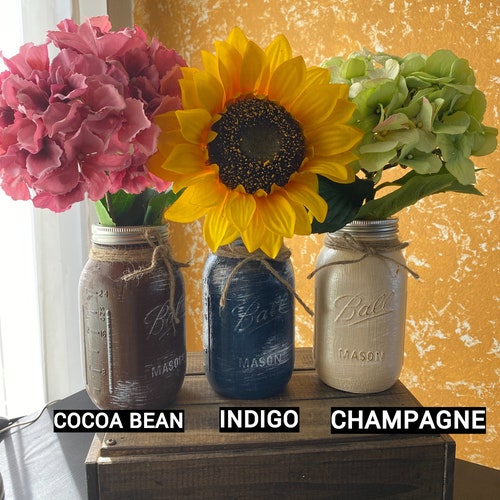 Pink Mason Jar Set Etsy