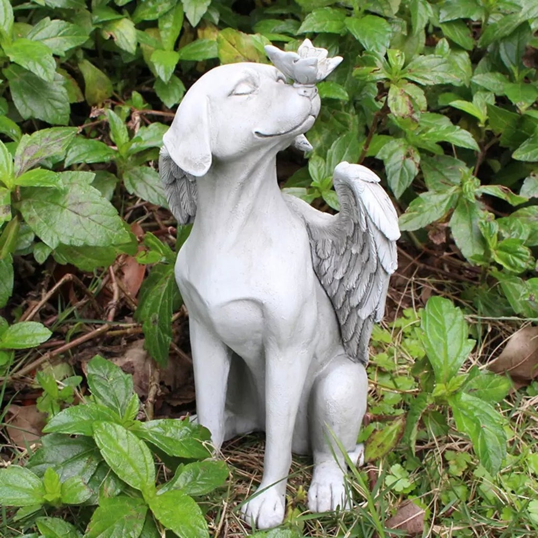 Angel Dog Memorial Statue Etsy