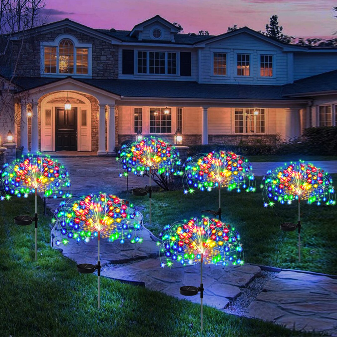 Solar LED Firework Lights Outdoor Garden Decoration Etsy 日本