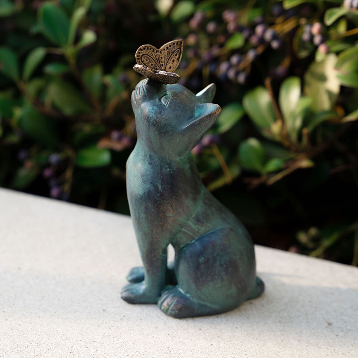 Cat Butterfly Garden Statue Etsy